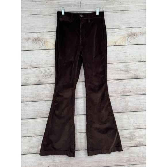 Madewell Corduroy Perfect Vintage Flare Pants Womens 26 Brown Stretch - Picture 1 of 12